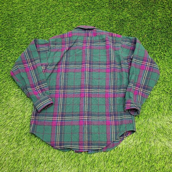 Vintage LOBO Flannel Plaid Shirt Medium 20x26 Pendleton Wool - Picture 3 of 9